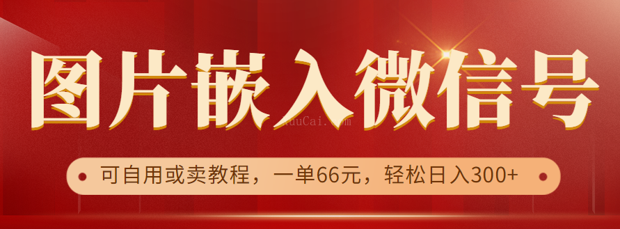 利用信息差操作,图片嵌入微信号,可自用或卖教程,一单66元,轻松日入300+-续财库